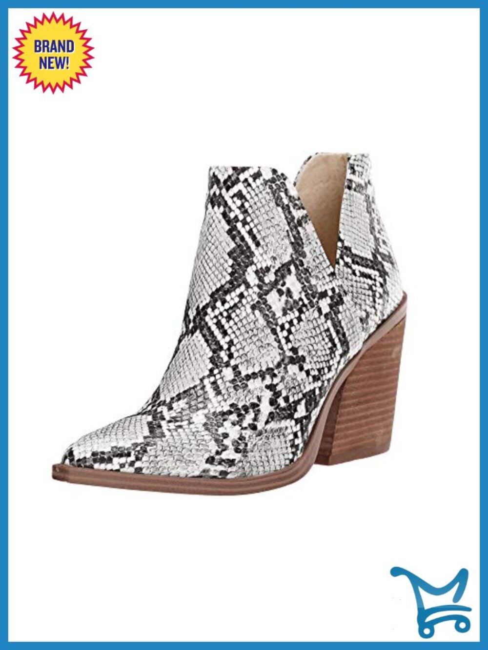 Faux Leather Pointed Toe Chunky Heel Ankle Booties Slip On